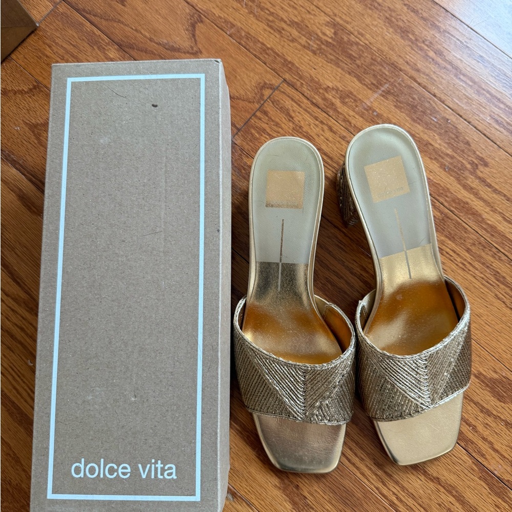 Dolce Vita Women's Gold Slide Sandals